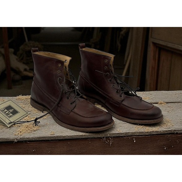 🔥Frye Mens 🤑Phillip 87901 Brown Leather Lace-Up Ankle Chukka Boots  9.5D‎ $318 - Picture 3 of 7